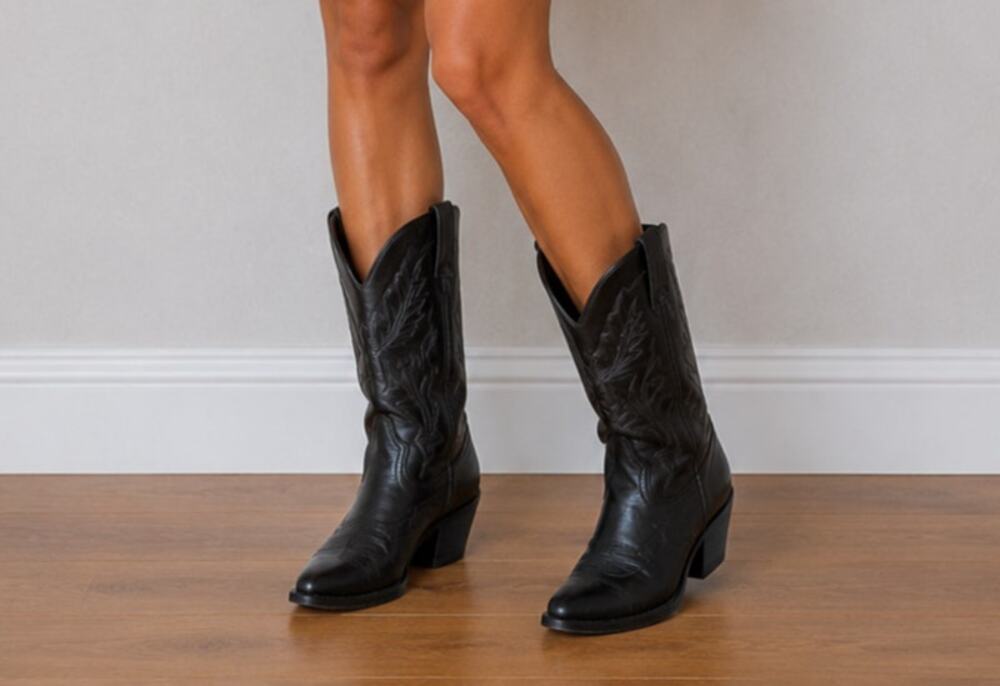 Ariat Black Leather women's size 6.5 Cowboy Boots
